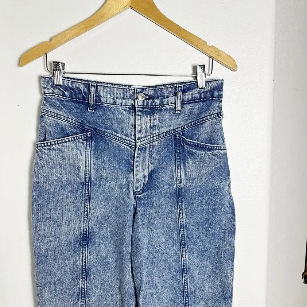 Zara Women's Jeans Seam Yoke Tapered Leg sz 4 - Picture 2 of 9